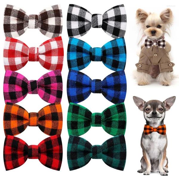 Ropa para perros 50 unids algodón Glaid Bowtie Sliding Pet Collar Bow Bulk Small Cat Tie para perros Mascotas Accesorios de aseo