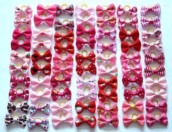 Vêtements de chien 50pcs accessoires de cheveux d'animaux de compagnie rose rouge rose arcs princesse filles cadeau exquis animaux de compagnie charmes de toilettage