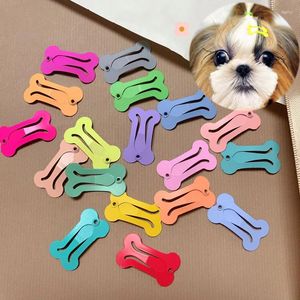 Vêtements de chien 5pcs / set couleur bonbon mat poupée de poupée pince à cheveux mini accessoires chiot os chihuahua carlin toilettage