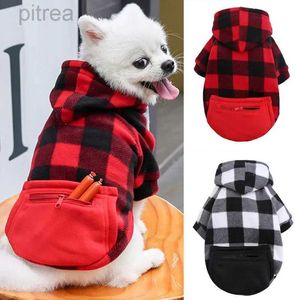 Hondenkleding 5xl hondenkleding geruite jas pet hoodie pocket trui voor kleine grote honden kleding Franse hond huisdier kleding gouden retriever d240426