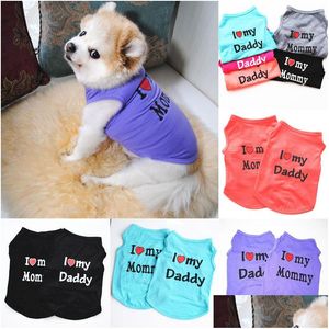 Vêtements pour chiens 6 couleurs vêtements comme papa et maman chemises chiot coloride les petits chiens t-shirt