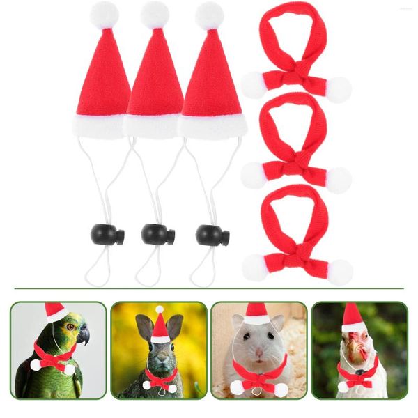 Appareils pour chiens 6 pcs Pet Santa Hat Noël et écharpe Cost Cosplay Cost Costume de jeu pour les accessoires d'ornement de fête bleu