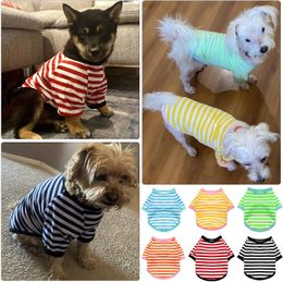 Vêtements de chien 6 pièces T-shirt à rayures chiens