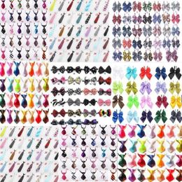 Vêtements de chien 60pc / lot arrivée coloré réglable cravates pour animaux de compagnie noeuds papillon chat chiot noeuds papillon fournitures de toilettage 6 types GL0111232g