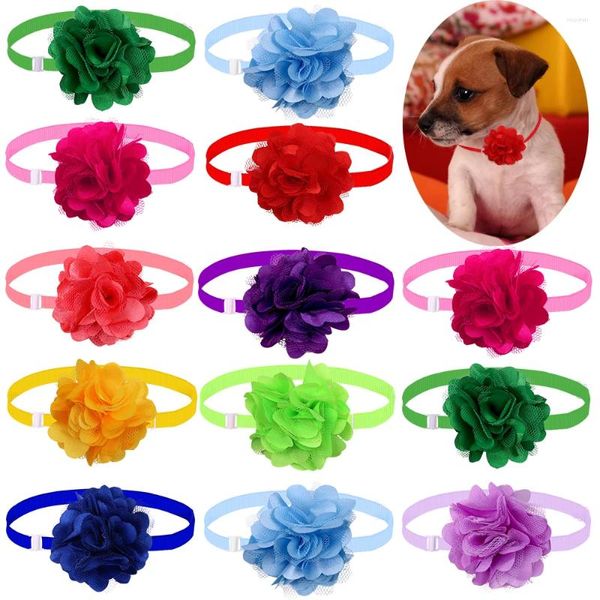 Vêtements pour chiens 60pc petit noeud papillon fleur fournitures de mode mignon animal de compagnie chat noeud papillon produits accessoires de toilettage pour chiens