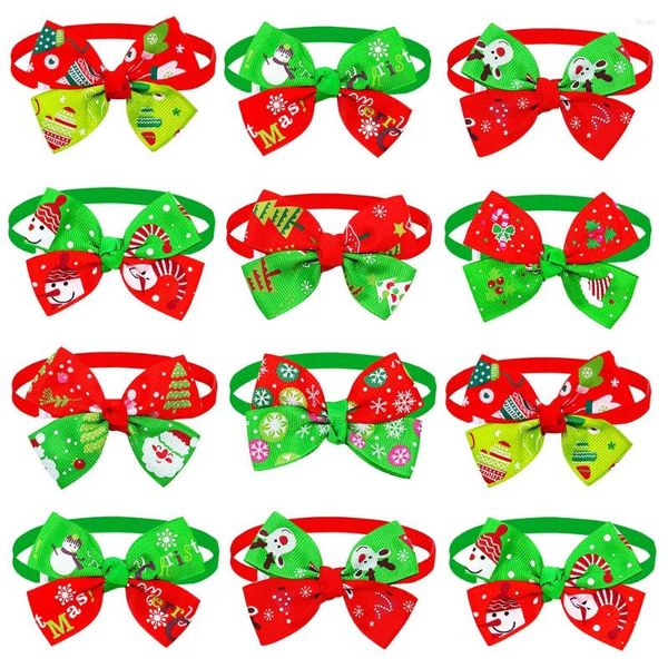 Ropa para perros 60pcs hechos a mano arco de la navidad back bow bow bowd perros festival corbata atada accesorios de joyería de vacaciones