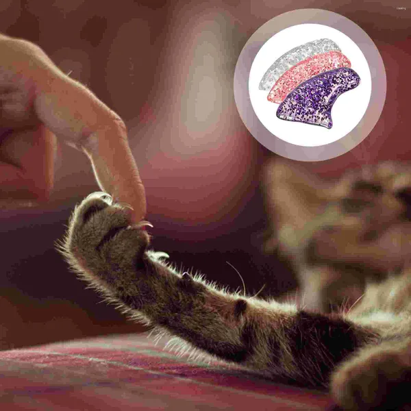 Ropa para perros 60pcs Cubiertas de uñas de gato de silicona Protectores de tapas de bricolaje coloridos