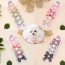 Hondenkleding 6 stks/set Spring Fashion Cat Bow Tie Flower Style Doggy Supplies for Bowties Pet Products Kleine Dogs Accessoires