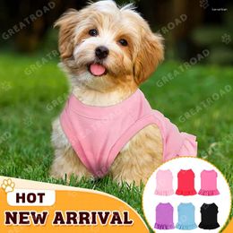 Hondenkleding 7 kleuren overhemd Effen huisdier zomer met ruches Zonnejurk Kleding Mooie puppyrok Jurken voor kleine katten