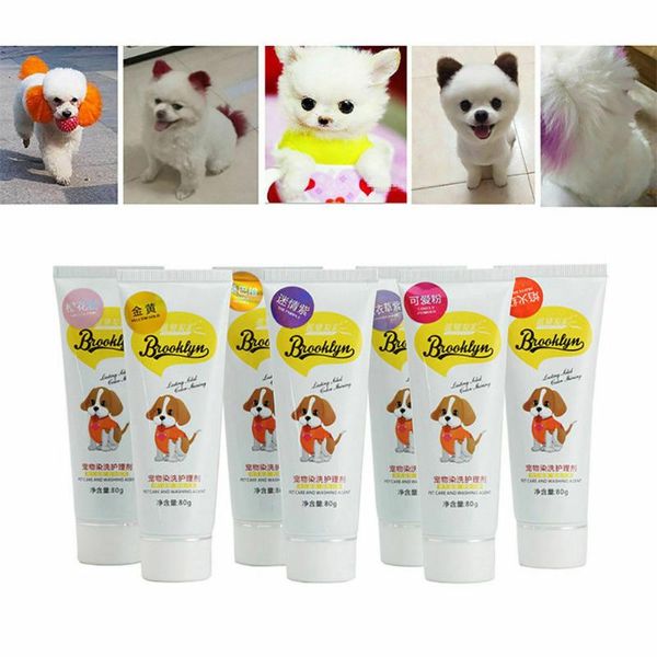 Vêtements pour chiens 80g Pet Hair Color Dye Coloration Teinture Agent naturel inoffensif Coffre-fort