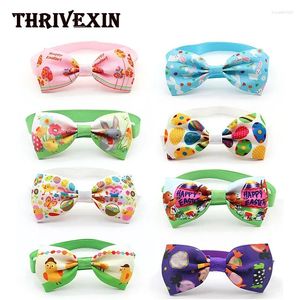 Vêtements pour chiens 8pcs St. Patrick's Day Collor Noeud papillon réglable Chiot Chat Cravate Bowties Produit de toilettage mignon Oeufs de Pâques Arcs