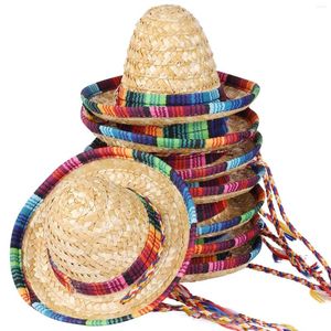 Hondenkleding 9 % Mini Sombrero Mexicaanse hoed Fiesta hoeden feestdecoraties kostuumbenodigdheden voor kinderpoppen huisdieren 5,9 inches