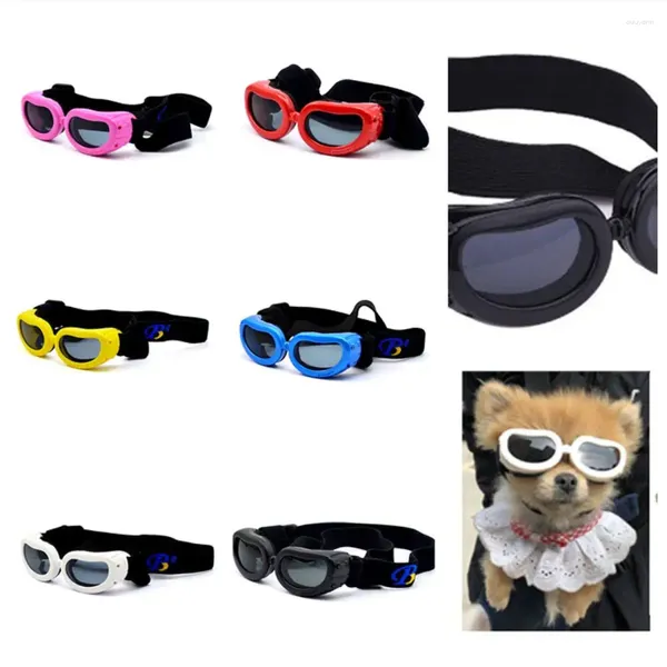 Accessoires de vêtements pour chiens colorés anti-trogue UV Protection Usure de sangle réglable de petites lunettes de soleil