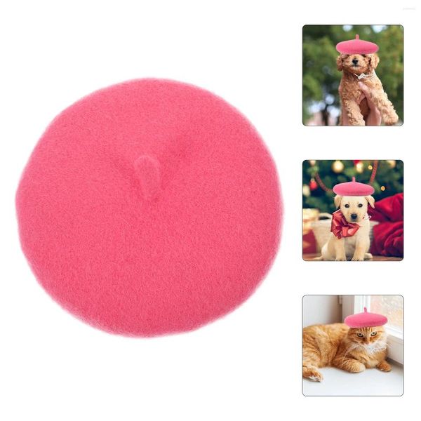 Accesorios de ropa para perros Boina para mascotas Decoración de cumpleaños para niña Disfraz de artista Sombrero de carnaval de lana