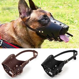 Vêtements pour chiens ingestion accidentelle fournitures pour animaux de compagnie réglable respirant anti-aboiement buse housse en cuir souple bouche couverture