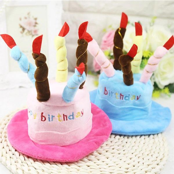 Ropa de perro gat de pastel de feliz cumpleaños con decoración de fiesta de velas tamaño gratis gorro de mascotas disfraz