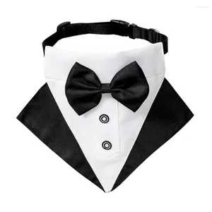 Hondenkleding Verstelbaar formeel Tuxedo Collar Puppy Bandana Large Dogs Bow Tie Boy Wedding Tux met Bowtie Pet Birthday Costume