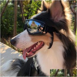 Vêtements pour chiens Lunettes de protection réglables Lunettes de soleil anti-uv Étanche Coupe-vent Lunettes de protection Lunettes de protection Résistant à l'usure Fournitures pour animaux de compagnie Drop Dhv0W