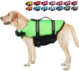 Ropa para perros Chaleco salvavidas ajustable con asa de rescate Chaleco de seguridad deportivo Ropa Cachorro Flotador Traje de baño para todos los perros 230608