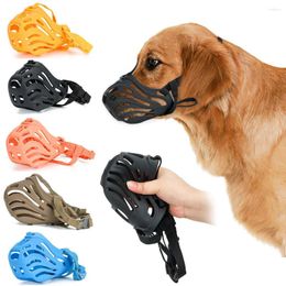 Module de chien mobile réglable en silicone en maille respirante Strong Panier fort petite grande bouche Muzzles accessoires d'entraînement pour animaux de compagnie