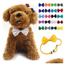 Vêtements de chien réglable Pet Bow Tie Cou Collier Collier Collier Chiot Bright Color Mix Drop Livraison Accueil Fournitures de jardin Dhxtq
