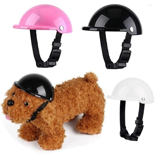 Ropa para perros Seguridad ajustable Gorra para mascotas ABS Cascos Moda Proteger librar para motocicletas Bicicleta Protección contra la lluvia solar