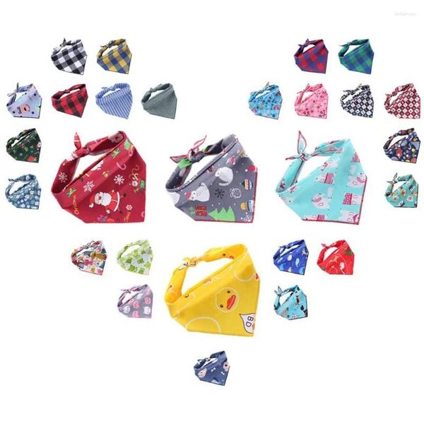 Ropa de perros Triángulo ajustable Bandanas Fashion Patrón de animales Softle Teck Torchief Collars Husky