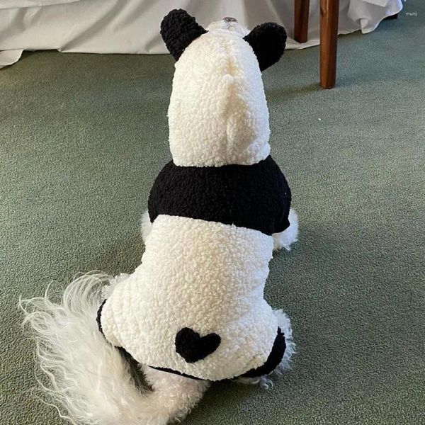 Vêtements pour chiens Adorable Costume de forme de panda à capuche à 4 pattes pour animaux de compagnie Automne Hiver Peluche Petits vêtements