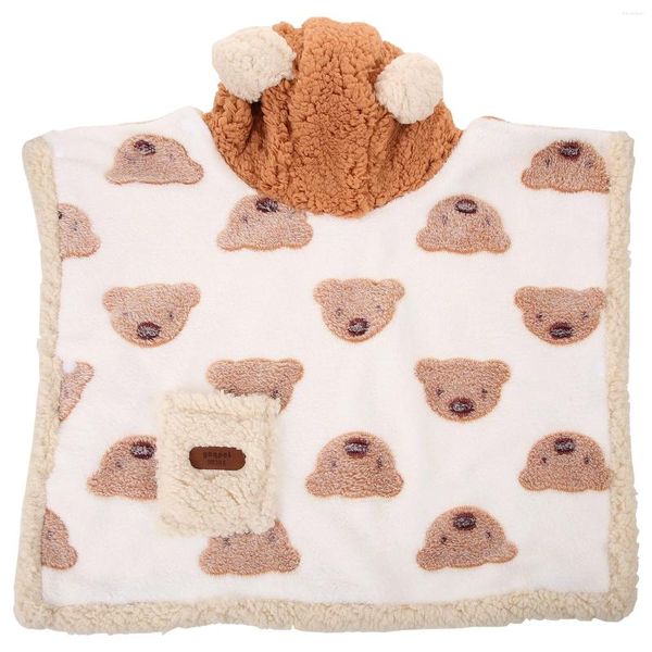 Vêtements pour chiens Adorable cape pour animaux de compagnie, robe chaude pour la maison, peignoir respirant pour chiot, serviette de bain (M)