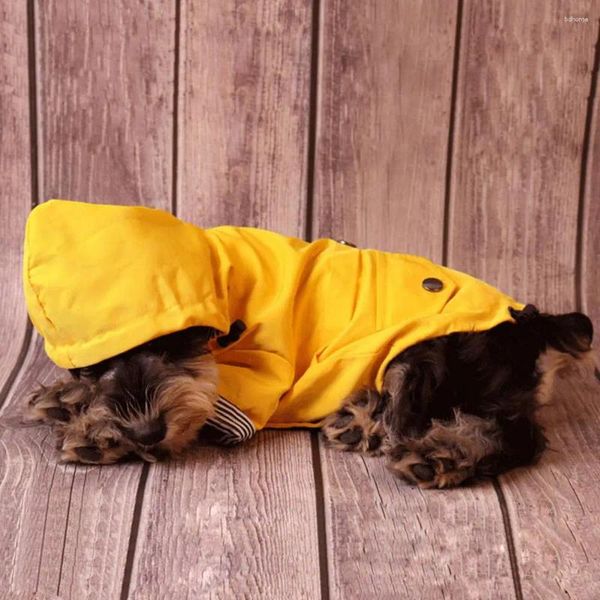 Ropa de perro Adorable mascota chaqueta de lluvia de perros amarillos Rair impermeable mantenga calidez sudadera con capucha