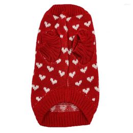 Ropa para perros Adorable suéter para mascotas Patrón de corazón Ropa de punto de moda para el día de San Valentín para perros pequeños y medianos