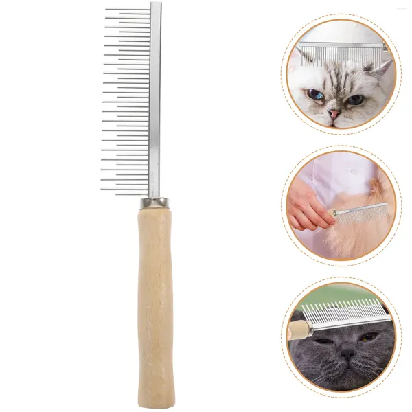 Ropa para perros y peinado de gato Combatado para el cabello para mascotas Cocets portátiles de madera resistente al desgaste