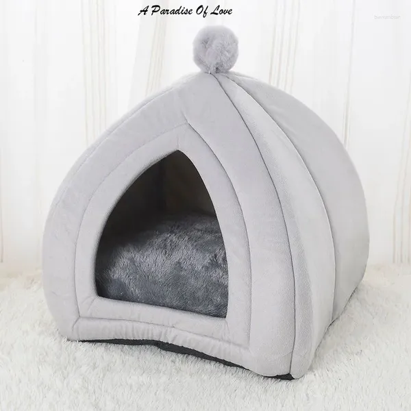 Ropa para perros y nido de gato nido cálido mongolo invierno bun villa semi cerrada para mascotas lavables lecho de cachorro juguetes para perros