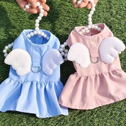 Hondenkleding Angel Wings Pet Puppy Dress Trackable Hond Zomerjurken Cat Skirt Pet Clothing Puppy Cat Princess Apparel Schattige puppykleding 230625