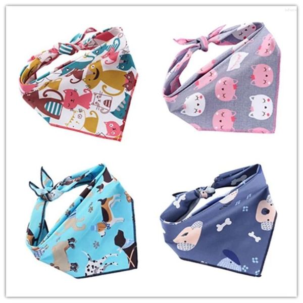 Appareils à chien motif animal triangle bandanas mode doux réglable Pet Neckerchief écharpe chiot bibs husky