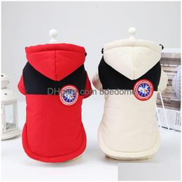 Vêtements pour chiens Annimos 2023 Vêtements pour chiens Pet Winter Manteau chaud Vêtements pour chiots Deux jambes Vêtements en coton Veste Veste pour petits chiens moyens DRO Dhklx