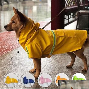 Vêtements pour chiens Vêtements Pet Dog Imperméable Imperméable Réfléchissant Safe Walk The Dogs Imperméables Outwears Accessoires Drop Delivery Home Gard Dhvea