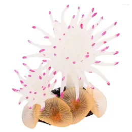 Decoración de coral artificial de Aquarium de ropa de perro 8.9 cm de alto blanco