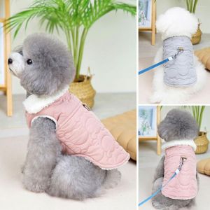 Vêtements pour chiens attrayant Costume pour animaux de compagnie doublure en polaire gilet col en fourrure habiller hiver Cardigan tenue