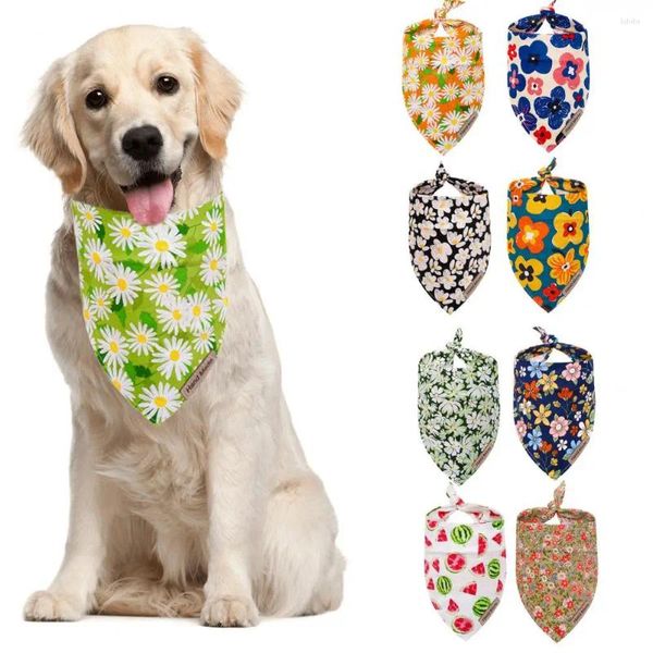 Vêtements pour chiens, écharpe pour animaux de compagnie attrayante, tissu imprimé mignon, collier de chat confortable à porter, foulard doux pour petits et moyens animaux de compagnie