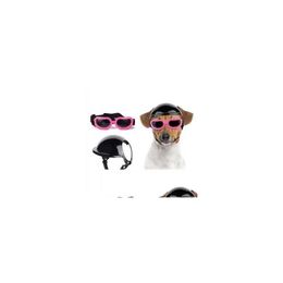 Ropa de perros Atuban Goggles para perros pequeños con gafas de sol de 2 piezas de casco y colocación de conducción mediana al aire libre 230901 Drop entrega dhyro