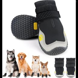 Ropa para perros ATUBAN Zapatos para perros de gran tamaño Botas medianas impermeables Pavimento Invierno Nieve Senderismo 4 piezas