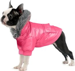 Vêtements pour chiens ATUBAN petit chien manteau d'hiver en cuir PU moto veste pour animaux de compagnie équipement chaud chiot veste imperméable chat cuir vêtements temps froid 231023