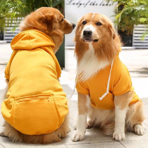 Ropa para perros Otoño e invierno Fleece Golden Retriever Sudaderas con bolsillo con cremallera para perros grandes, medianos y pequeños