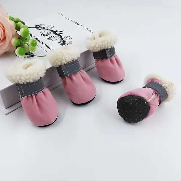 Ropa para perros Otoño e invierno Zapatos para gatos Suministros de algodón Teddy Cachorro Botas de nieve Tira reflectante Antideslizante