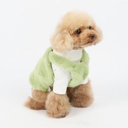 Vêtements pour chiens automne et hiver vêtements pour animaux de compagnie gilet en peluche veste courte manteau chat pull petits chiens de taille moyenne