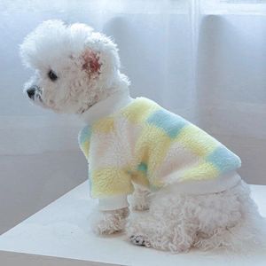 Vêtements pour chiens automne et vêtements d'hiver pour animaux de compagnie Plaid à plaid petit pull chaud de taille moyenne Chihuahua Yorkshire Poodle