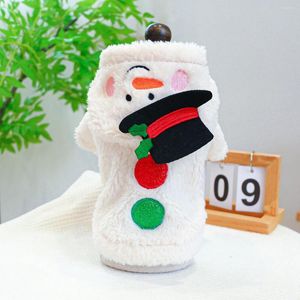 Hondenkleding Autumn en Winter Pet Clothing Plush kostuums Kerstmis Medium Size Cute Snowman Look Chihuahua Yorkshire