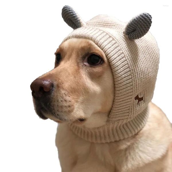 Ropa para perros Otoño e invierno Sombrero para mascotas más terciopelo tejido grande cálido sombrero a prueba de viento