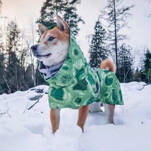 Hondenkleding Herfst en winter Gewatteerd Sneeuw Warm Waterdicht Grote katoenen jas Koudbestendig skipak